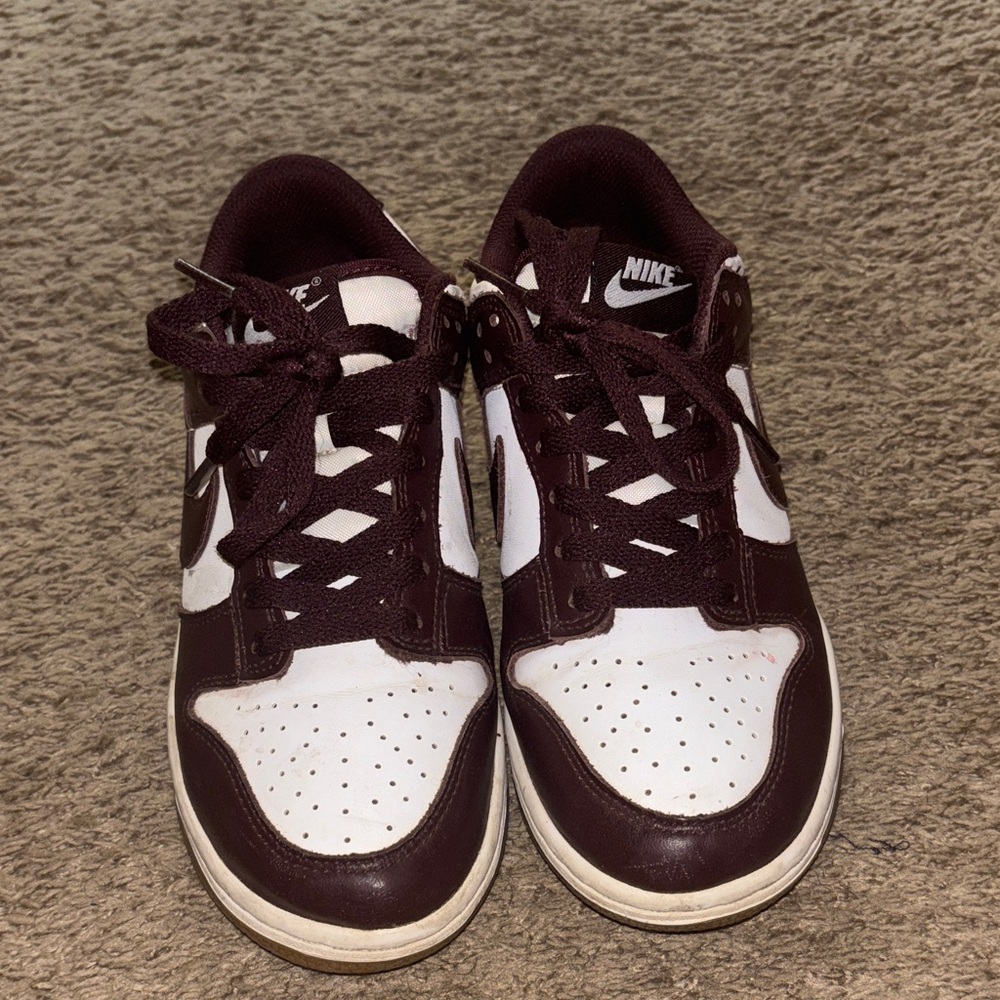 Brown Nike dunks grade school